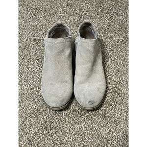 TOMS Booties - Gray Suede - Women's Size 8 - Side Zipper